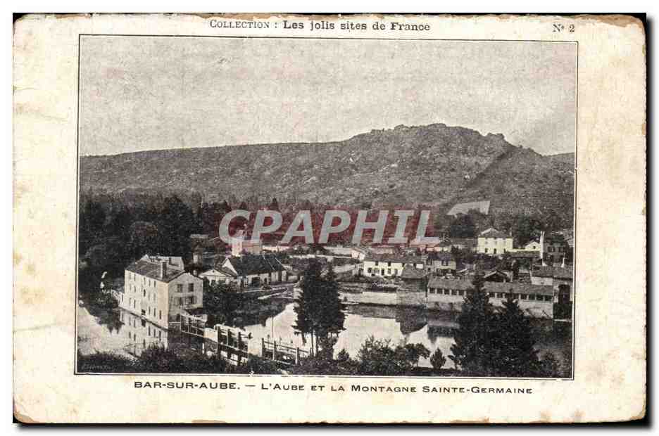 Tarjeta postal antigua Bar Sur Aube L Aube Et La Montagne Sainte Germaine Publicite Iodotanhia
