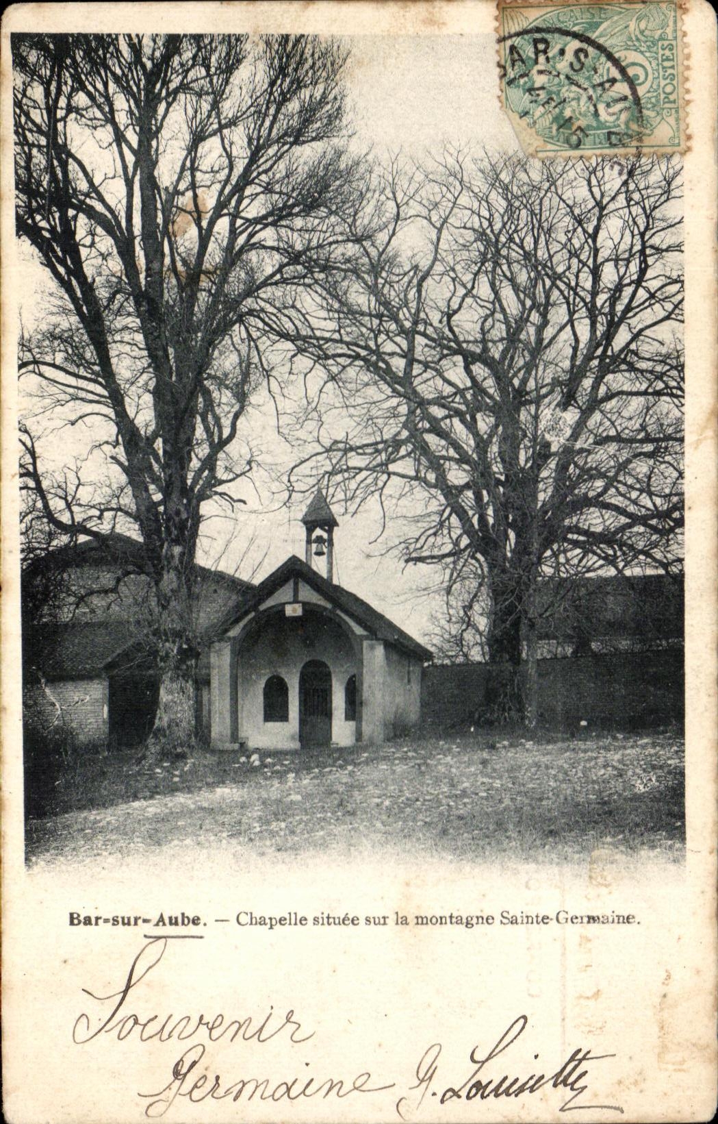 Bar-sur-Aube — Chapelle sur la montagne Sainte-Germaine — Souvenir G. Louinfty