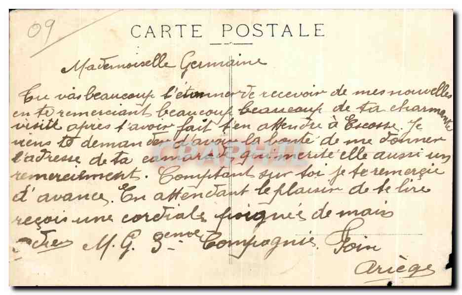 CPA Foix Le Chateau de Bellissen Benac — Rückseite
