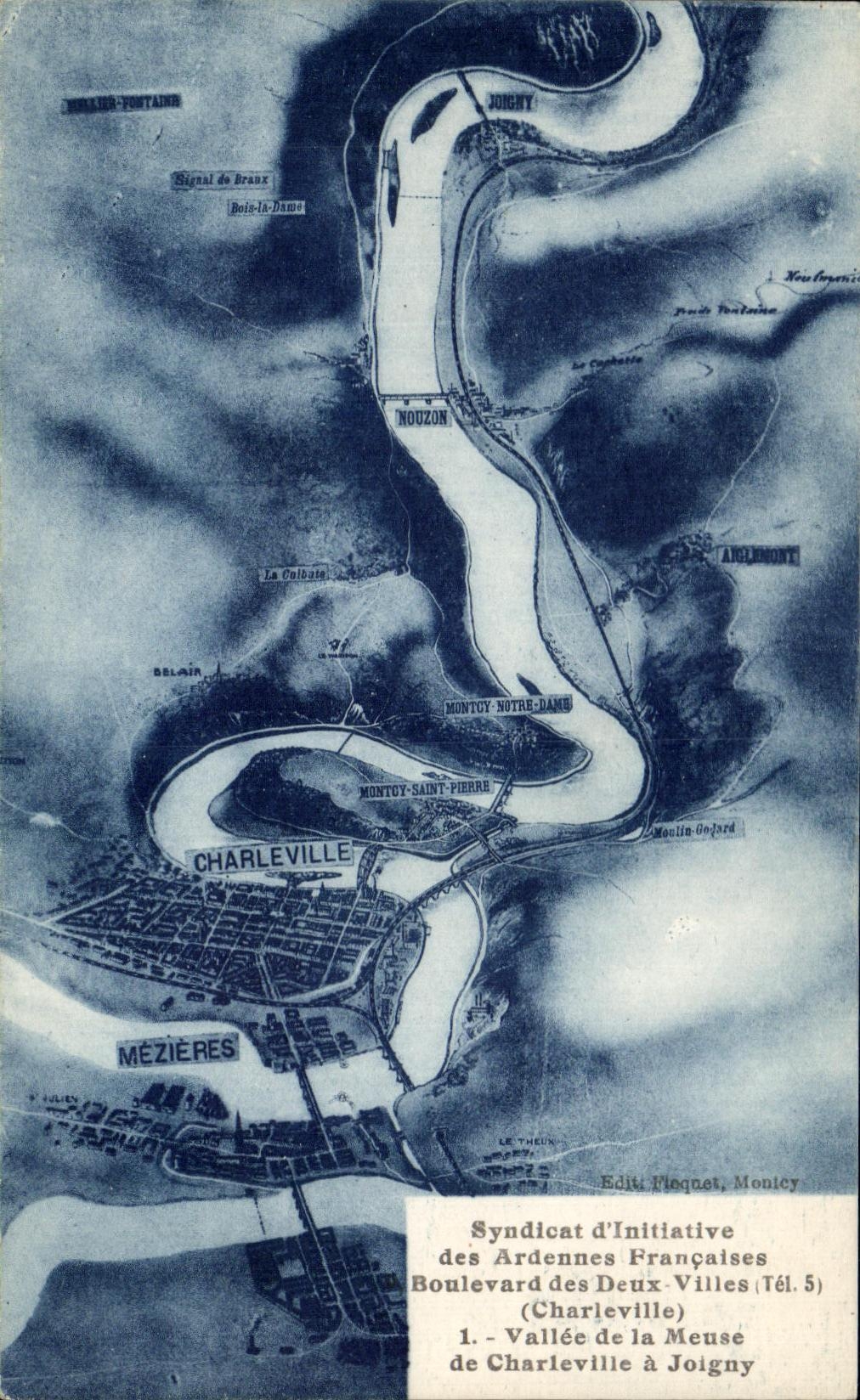 Vallée de la Meuse à Joigny — Syndicat d'Initiative des Ardennes Françaises — Éditeur Plaquet, Moncey