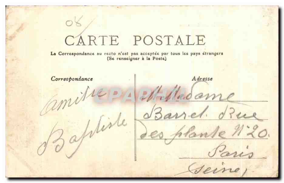 CPA Mezieres Les Remparts — Rückseite