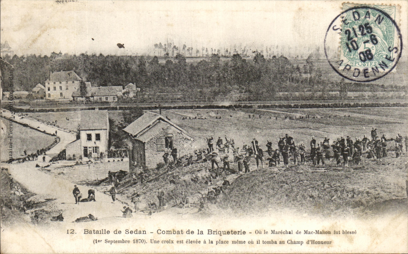 Bataille de Sedan — Combat de la Briqueterie — éditeur Rizaine-Pierson, n°12