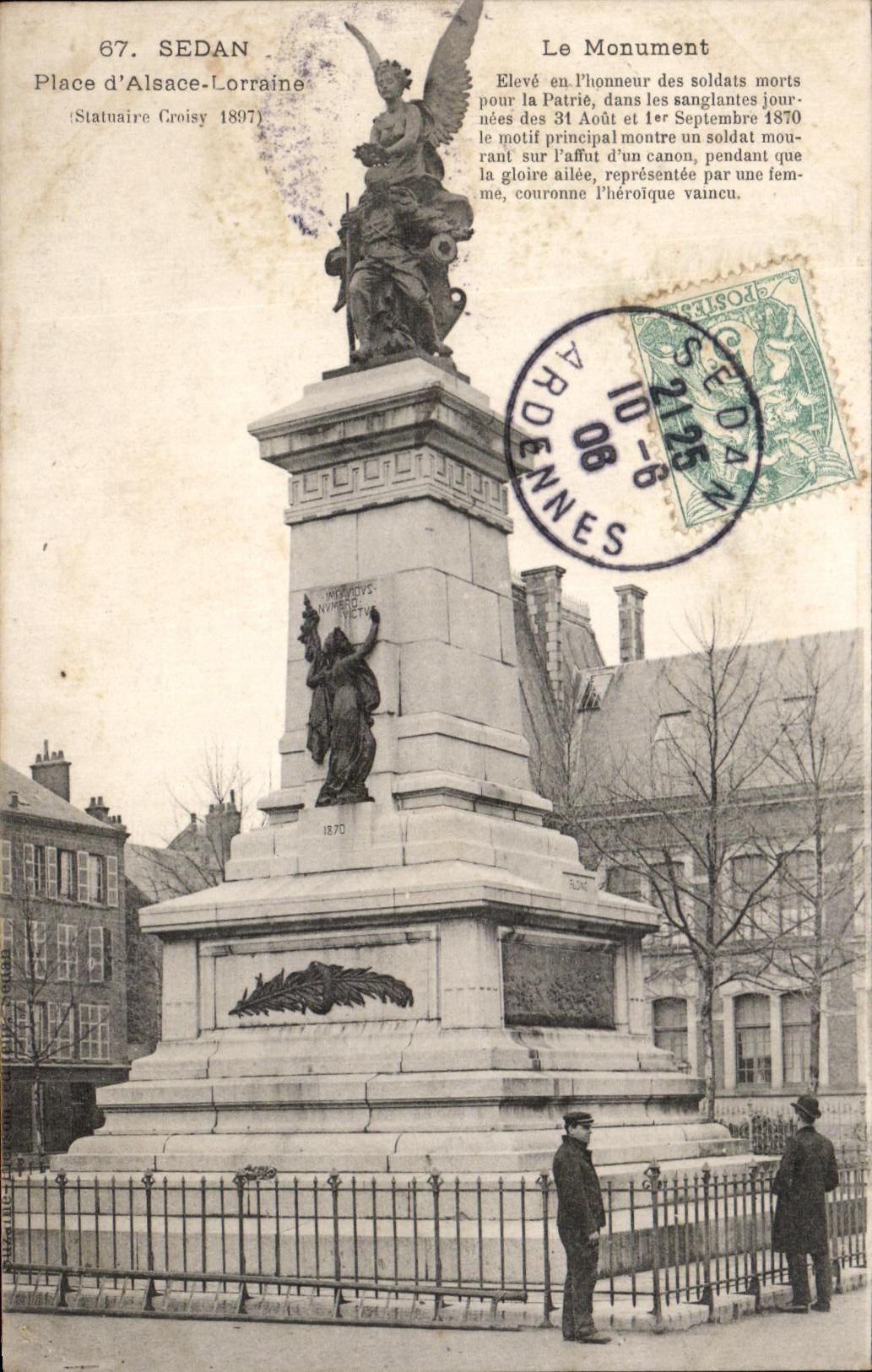 CPA Bataille de Sedan Le Monument Place d Alsace Lorraine