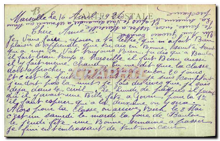 CPA Marseille Fort St Jean St John Fort — Verso