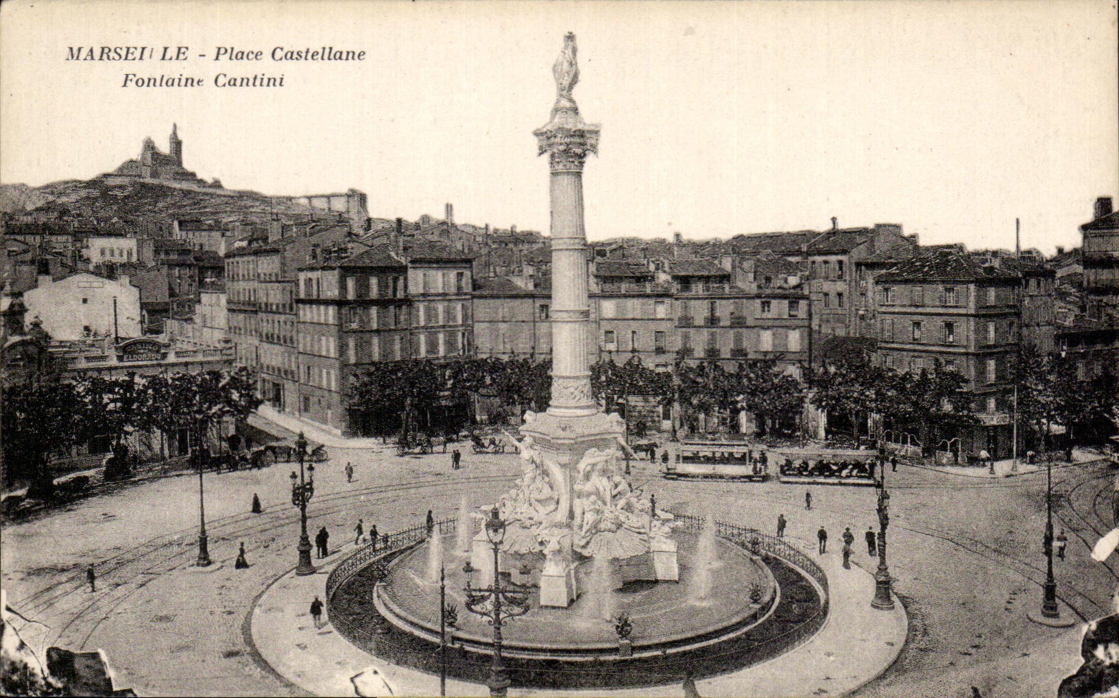 CPA Marseille Place Castellane Fontaine Cantint