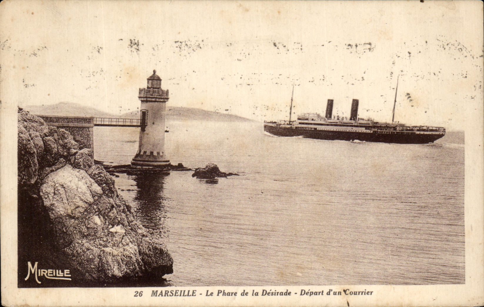 CPA Marseille La Phare de la Desirade Depart d un Courrier