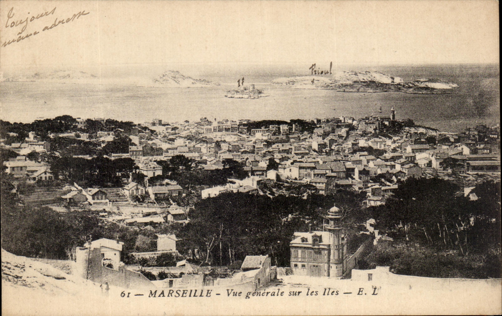 Marseille — Vue générale sur les Îles — E. L.