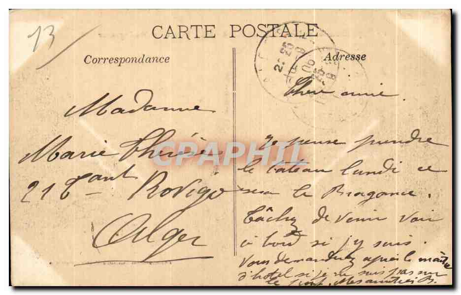 CPA Marseille Exposition Coloniale Palais de Madagascar 1906 — Rückseite