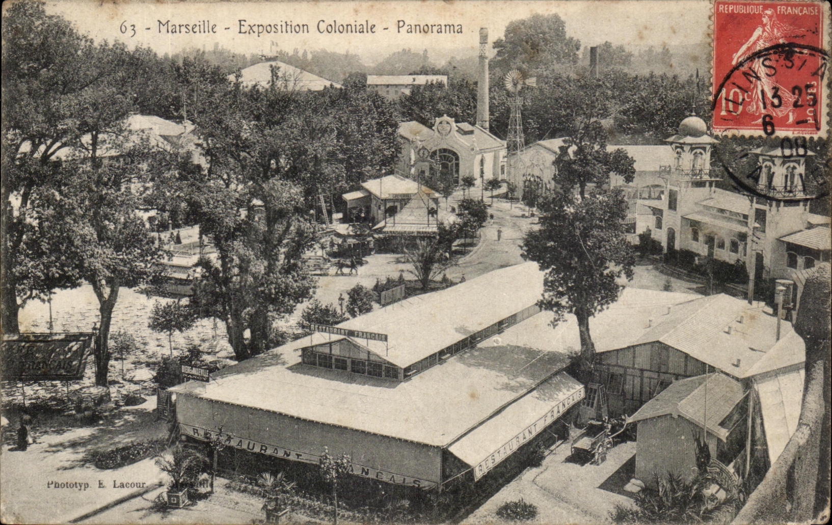 Marseille - Exposition Coloniale - Panorama — Phototyp E. Lacour, n°63 - Anverso