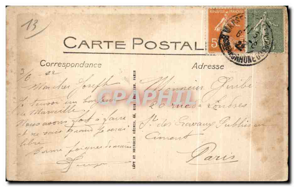 Exposition Coloniale de Marseille — Le Grand Palais, le Palais de l'Afrique Occidentale — LL. n°78 — Verso