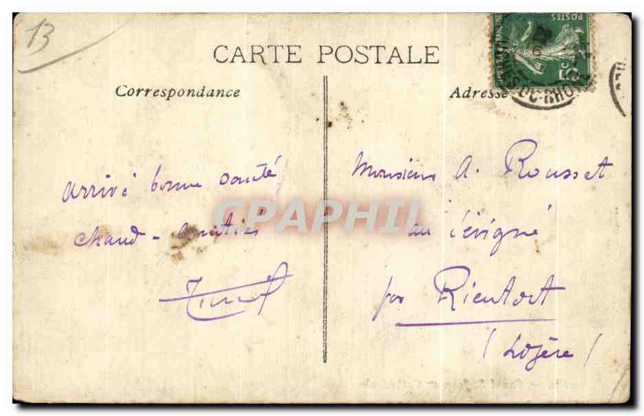 CPA Marseille Canal St Jean Cathedrate — Verso