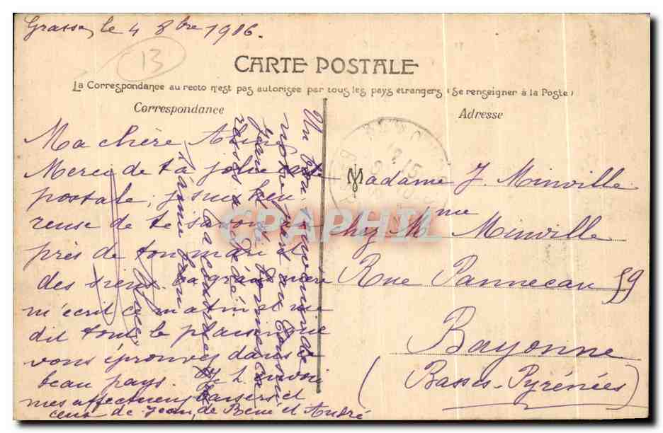 CPA Marseille Exposition Coloniale Palais de la Mer Ocearographique — Rückseite