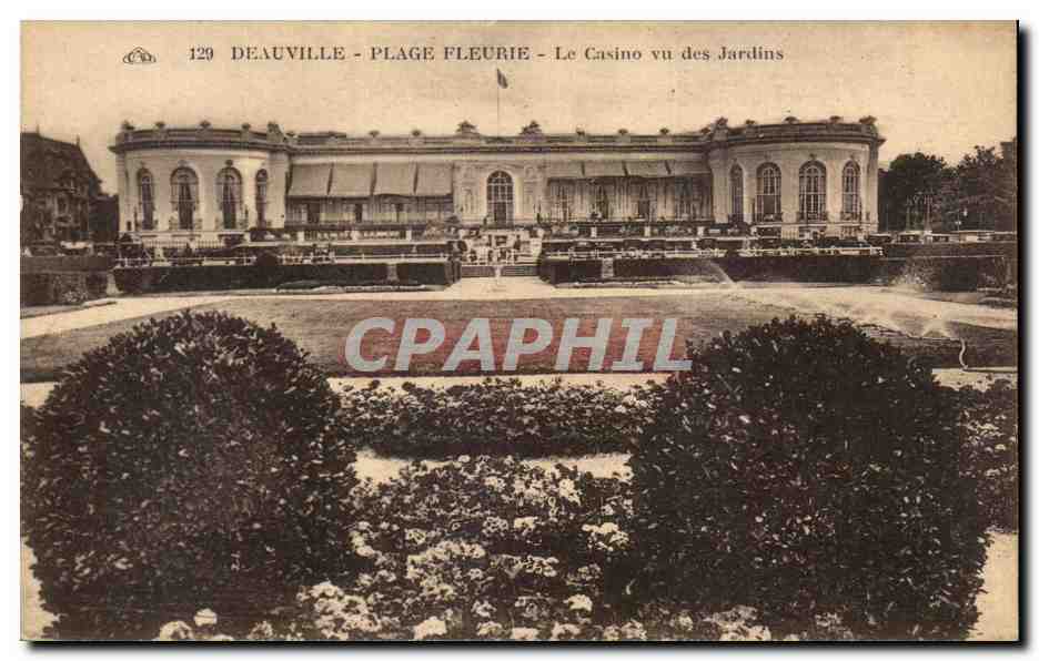 Deauville - Flowered Beach - The Casino Viewed from the Gardens — publisher C.A. Ascenseurs des Arts Décoratifs, Strasbourg, no. 129
