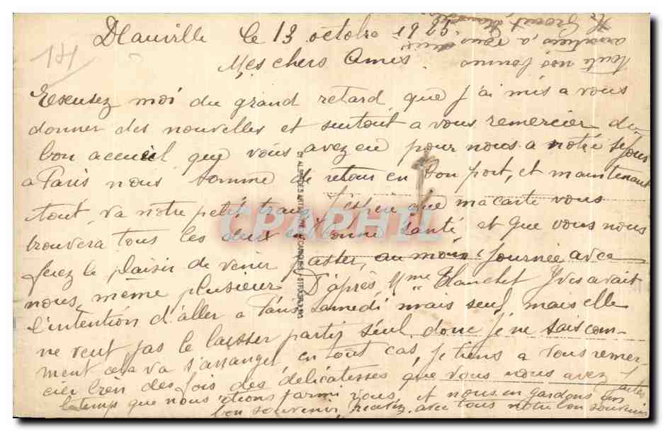 CPA Deauville (La Plage Fleurie) Rue Gontaut Biron Ane Donkey — Verso