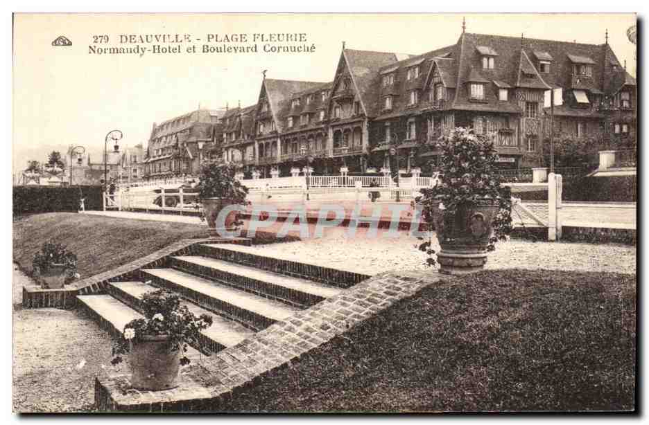 Deauville - Fleurie Beach — Normandy-Hotel and Cornuché Boulevards — publisher CPAPHIL, n° 279