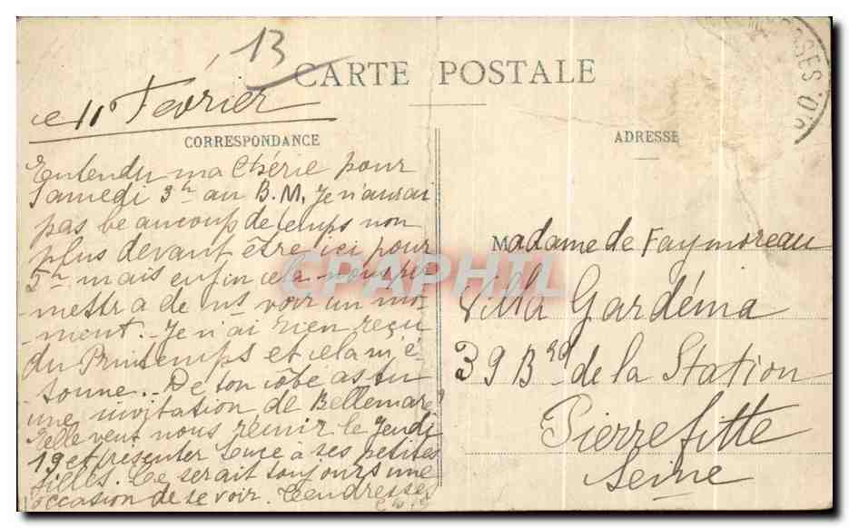 Tarjeta postal antigua La Ciotat L Ile verte Bateau Voilier — Reverso