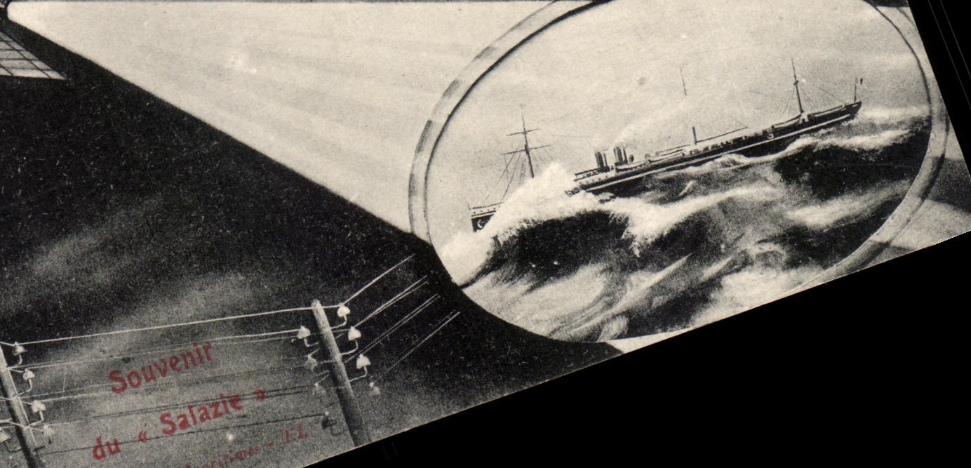 CPA Souvenir du Salazie Bateau Avion 