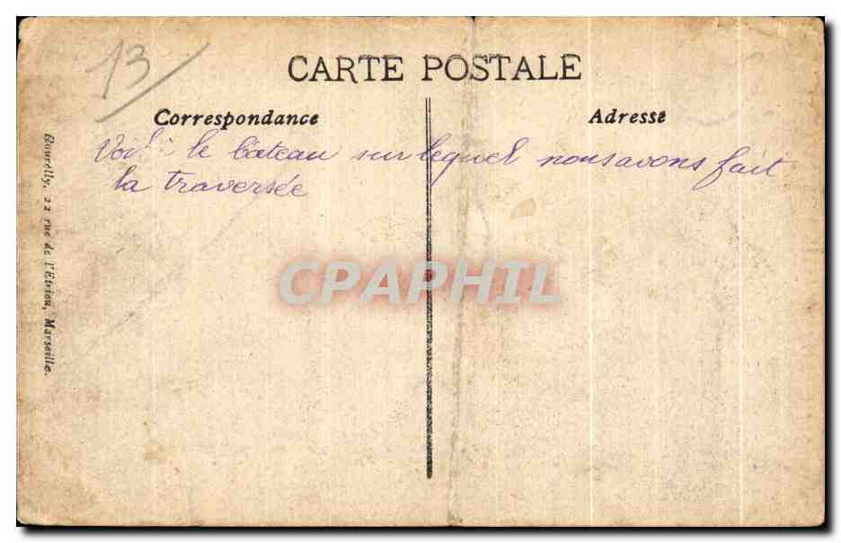 CPA Phrygie Paquebot de la Cie Paquet — Rückseite