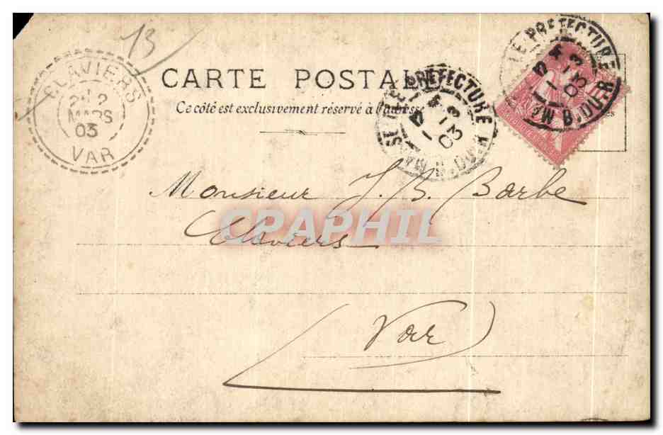 CARTE PHOTO Phare Marseille — Rückseite