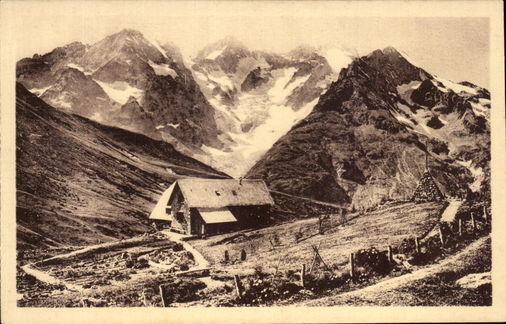 Le Lautaret - Le Jardin Alpin (2120 m.) et la Meije 3997 m. — A. Dollfus - Paysages - Grenoble