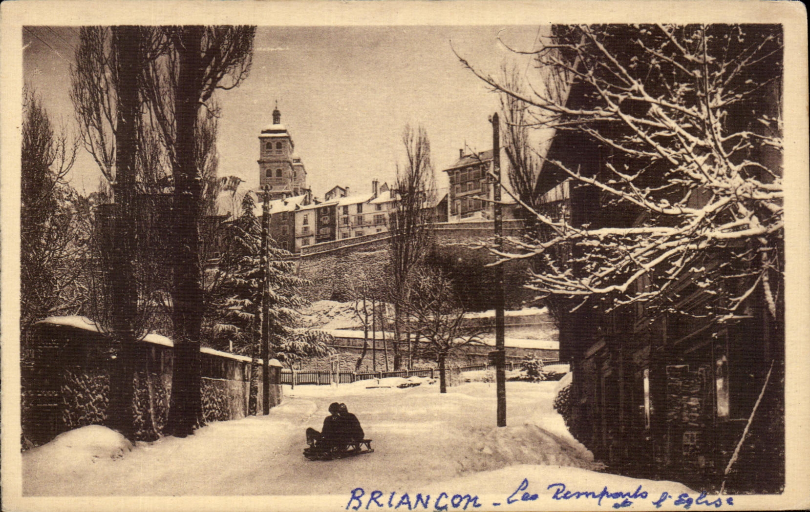 Briançon - L'Église et les Remparts — A. Mollard, Grenoble