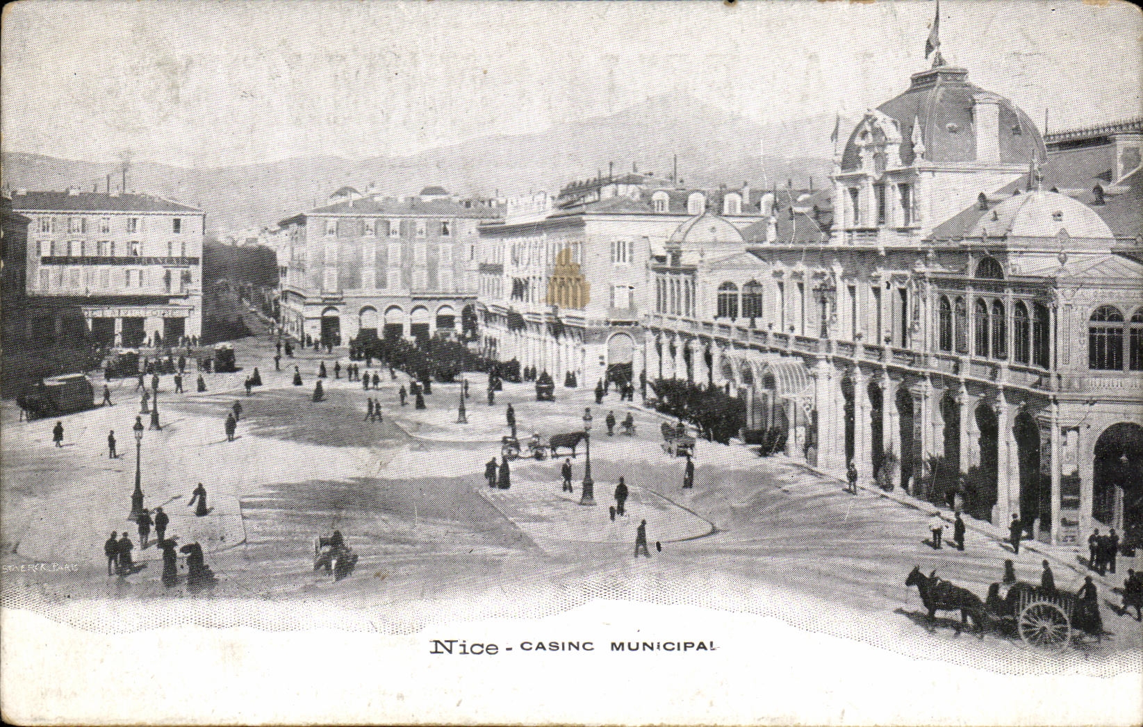 CPA Nice Casino Municipal Publicite A la belle fermiere Auguste Tabouelle Rue de la Barriere Elbeuf