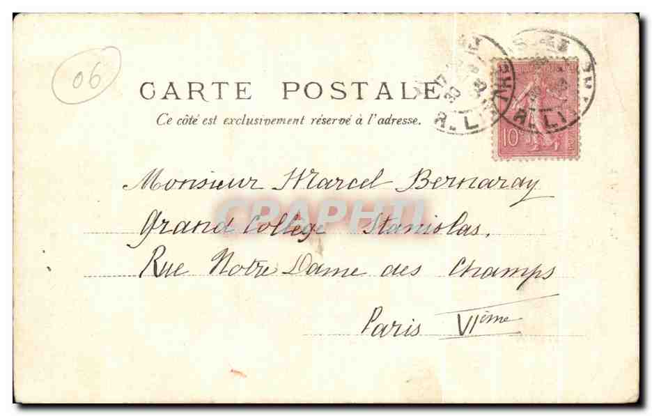 CPA Nice Les noureaux jardins et Casino — Rückseite