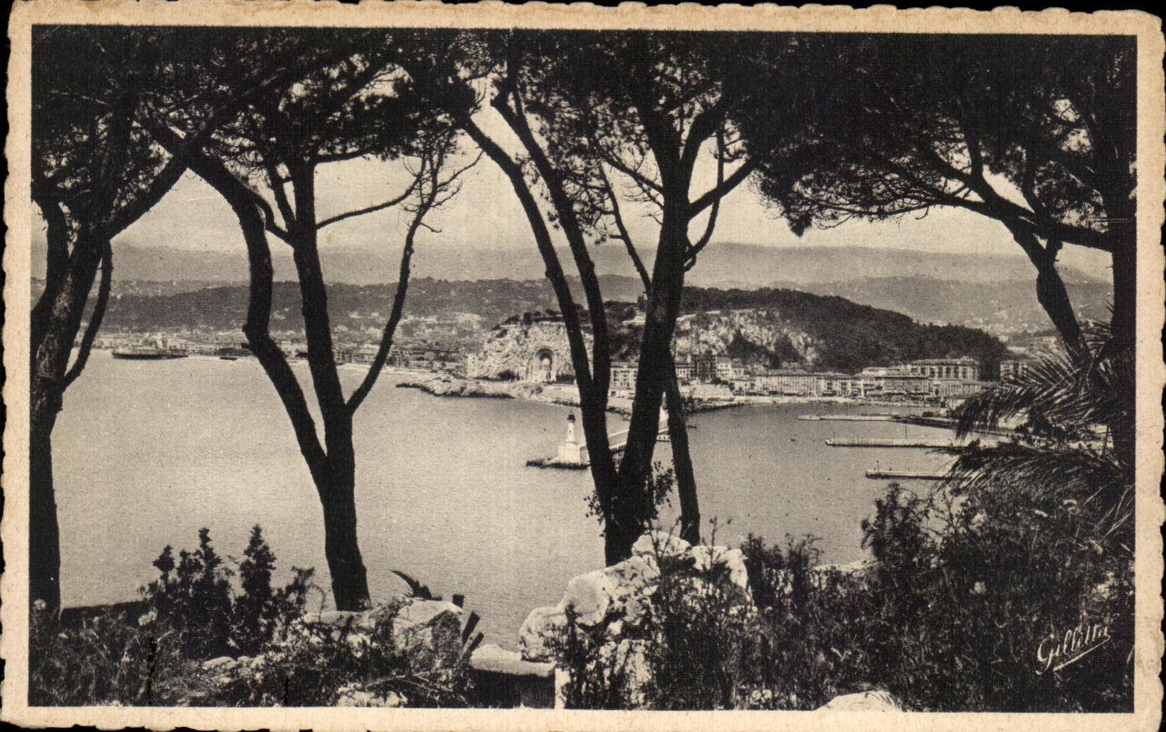 CPA Cote d Azur Artistique Nice Vue entre les Pins
