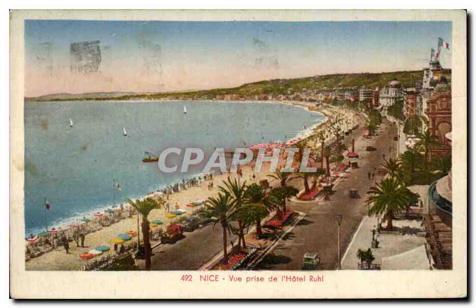 CPA Nice Vue prise de I Hotel Ruhl