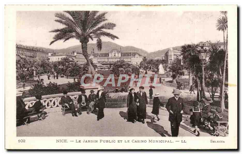 CPA Nice Le Jardin Public Et Le Casino Municipal