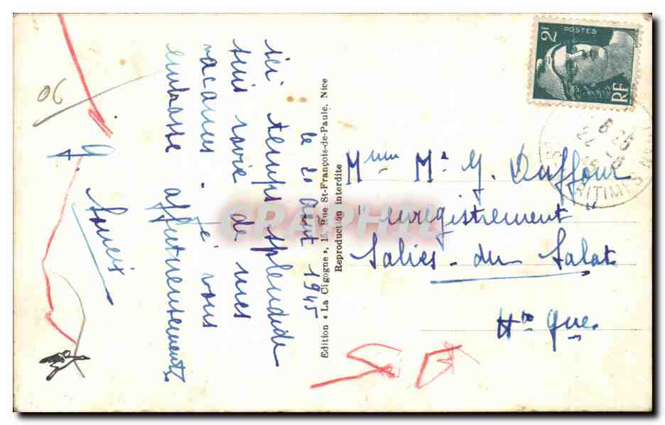 CPA Juan les Pins l Escadre et Golfe Juan vus du phare de la Garoupe — Verso