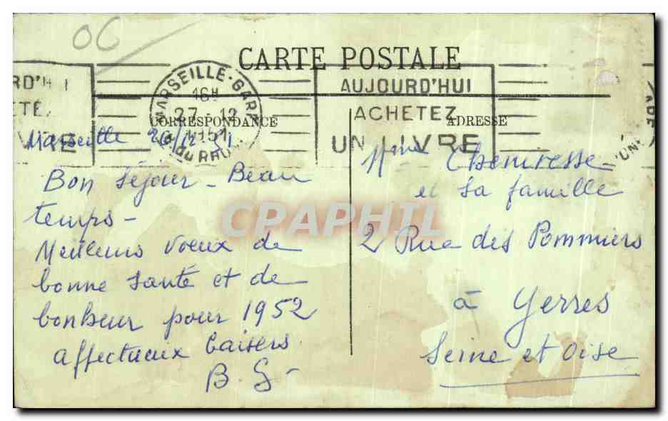 CPA Eze Villa Eze les Pins et le Vieux Village — Rückseite