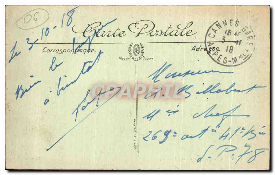 CPA Cannes Le Square Carnot — Verso