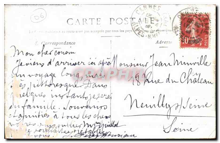 CPA Cannes Le Suquet et la Nouvelle Jetee — Rückseite