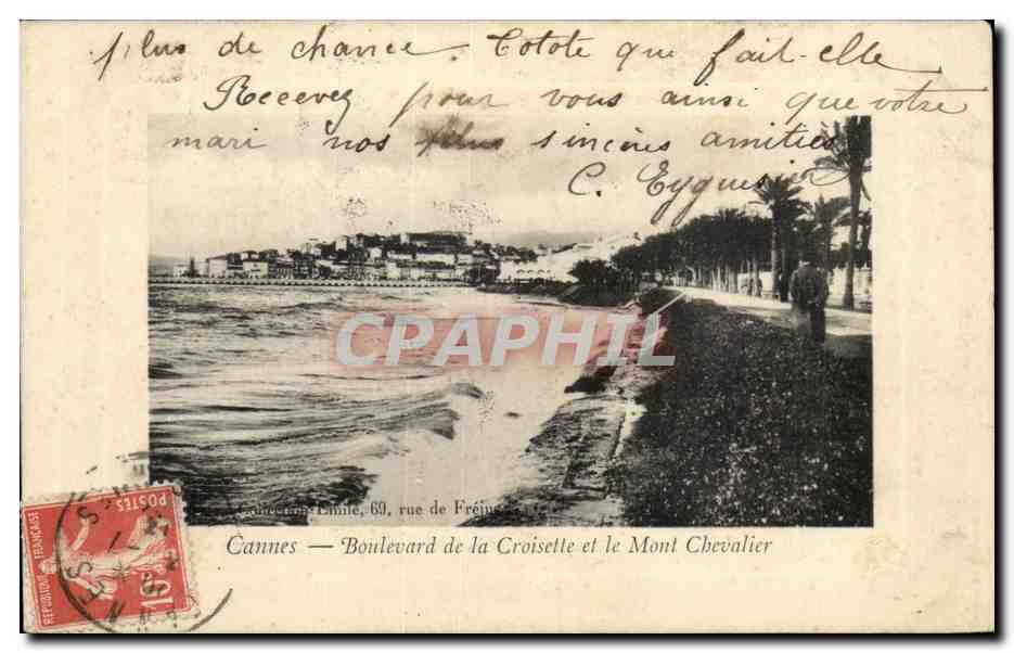 CPA Cannes Boulevard de la Croisette et le Mont Chevalier