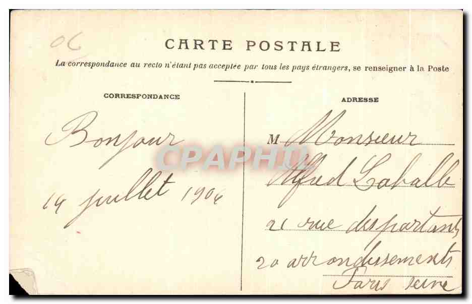 CPA Cannes Eglise Norte Dame d Esperance — Rückseite
