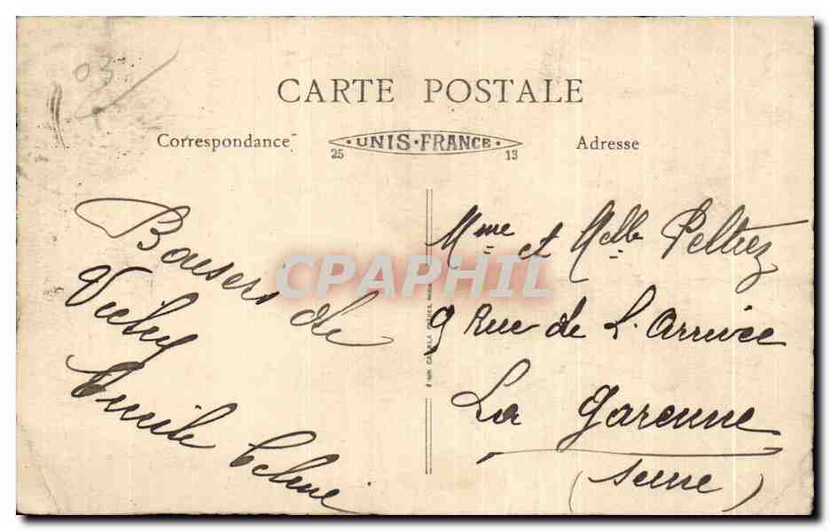 CPA Vichy Source La Grande Grille — Verso