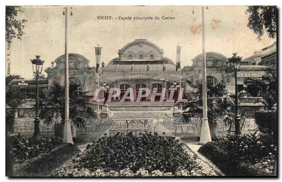 CPA Vichy Facde principale du Casino