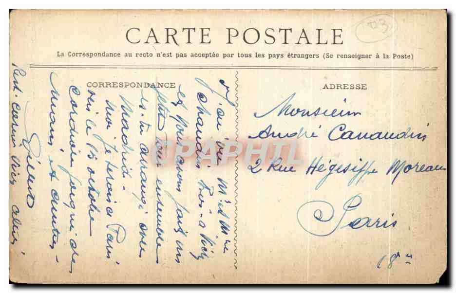 CPA Vichy Etablissement Thermal de l ere Classe — Verso