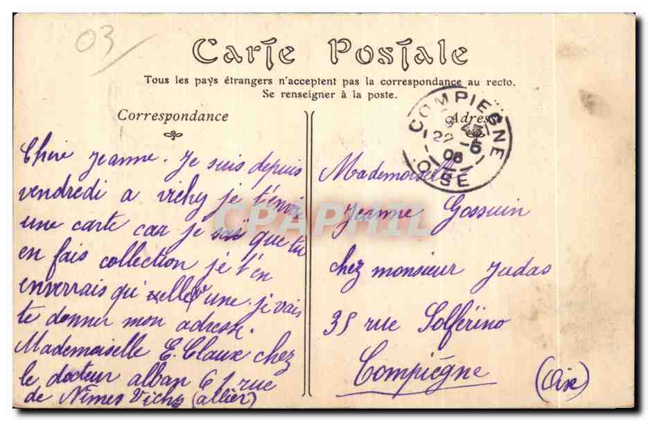 Vichy — Le Casino, le Théâtre — ND Piat — Rückseite