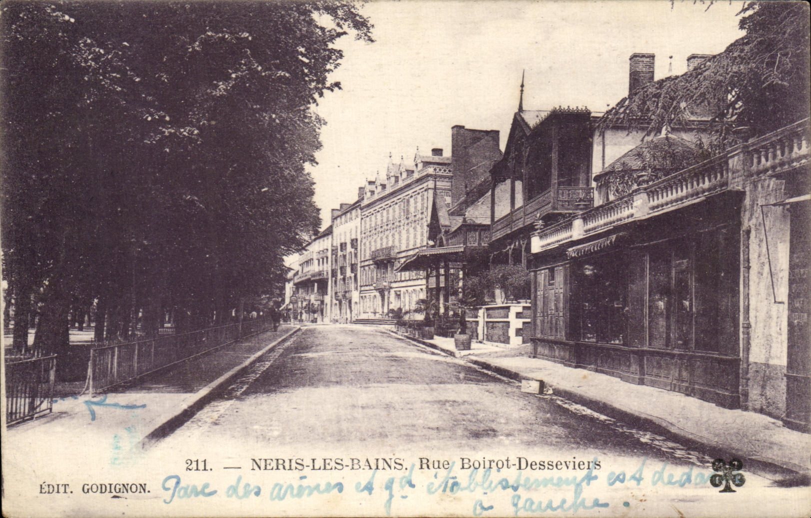 Neris-les-Bains — Rue Boirot-Desseviers — Édit. Godignon, n°211