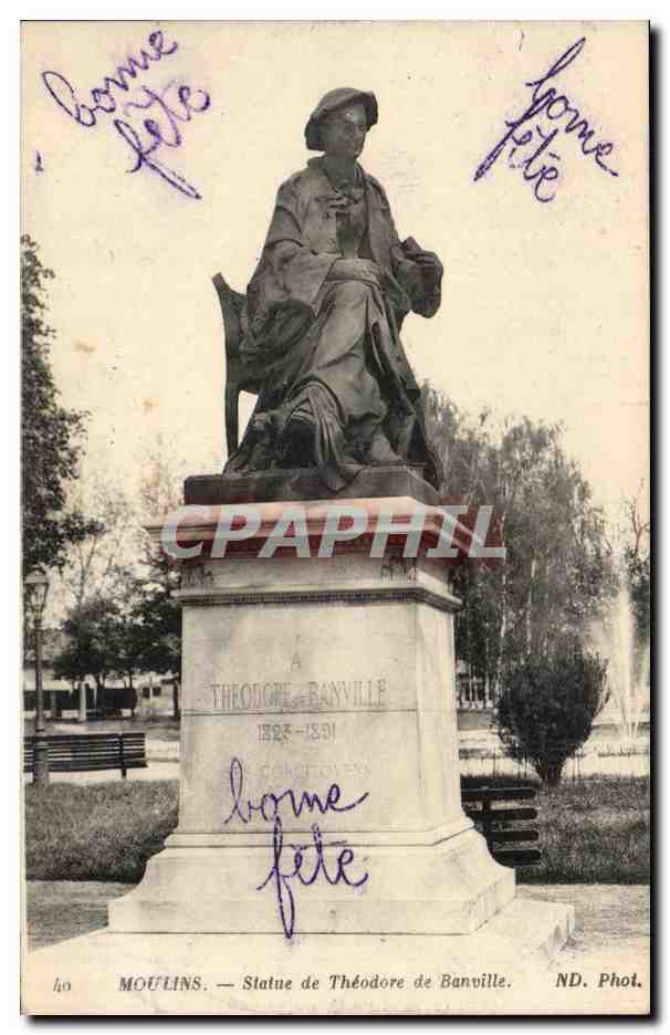 Moulin — Statue von Théodore de Banville — ND. Phot.