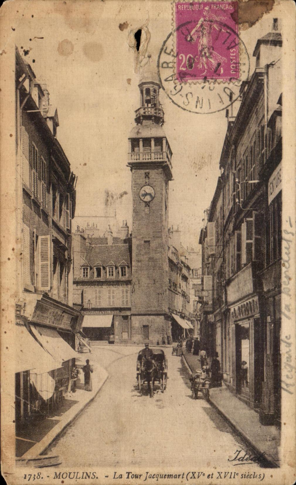 Antike Ansichtskarte Moulins La Tour Jacquemart