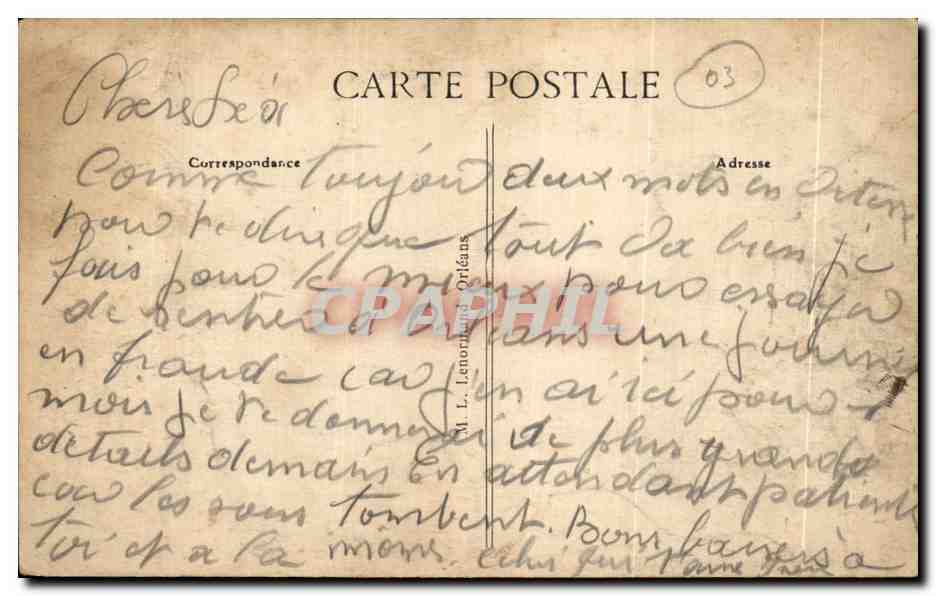 CPA Moulins La Belvedere — Verso