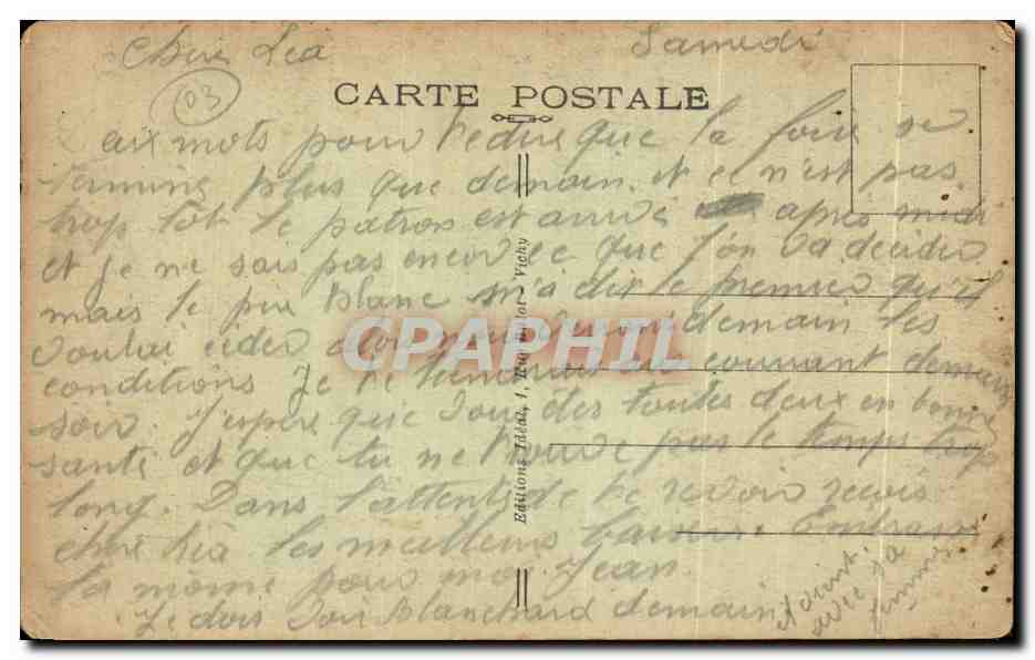 CPA Moulins La Prefecture — Verso