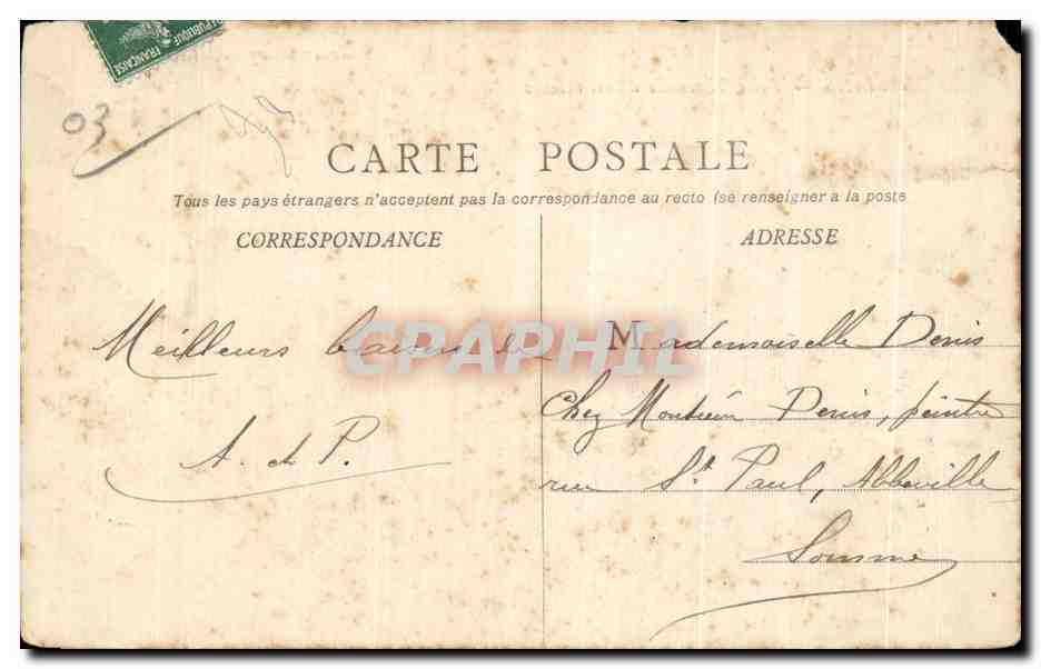 CPA Moulins Ecole Normale d Instituteurs — Verso