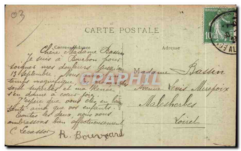 CPA Le Bourbonnais Pittoresque Bourbon L Archambault Le Chateau — Verso