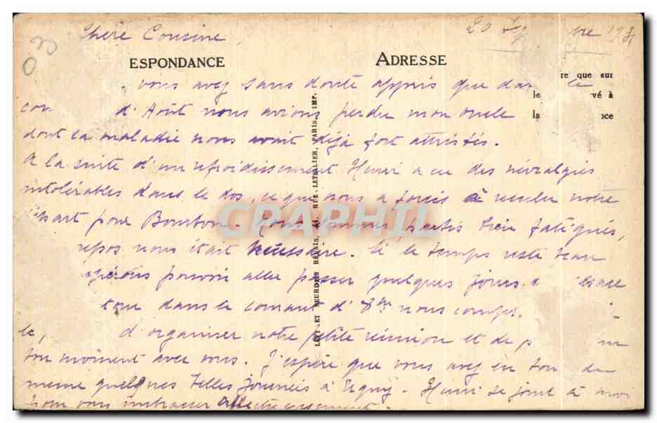 CPA Bourbon L Archambault Ruines Du Chateau Tour Meridionale — Verso