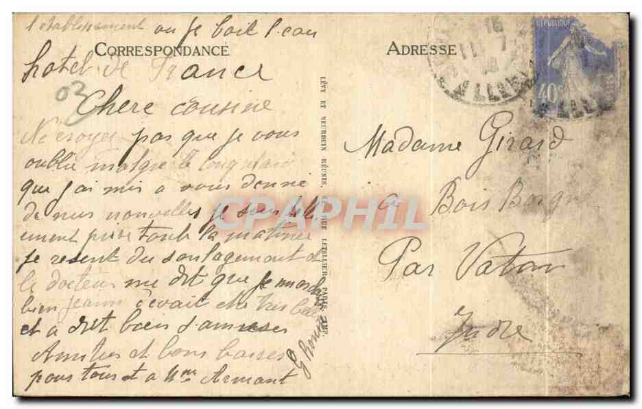 CPA Bourbon L Archambault Place des Trois Puits Le Logis du Roi actuellement Etablissement Thermal — Verso