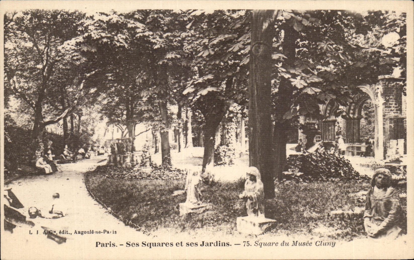 CPA Paris Ses Squares et ses Jardins Square du Musee Cluny 